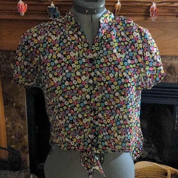 Y2K Retro Besties  floral  kids top - Picture 3 of 7